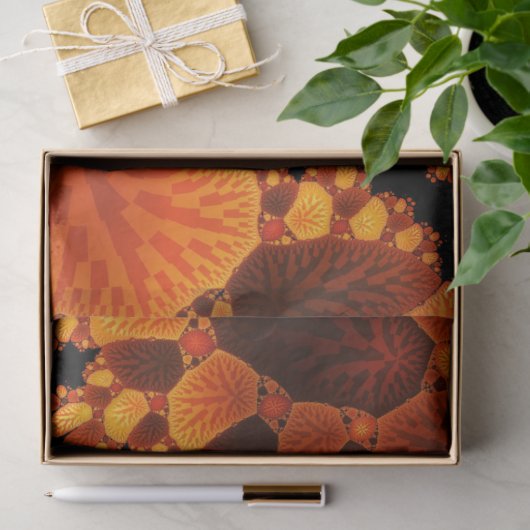 秋の抽象芸術林の木々の葉デコページ 薄葉紙 (ギフト)