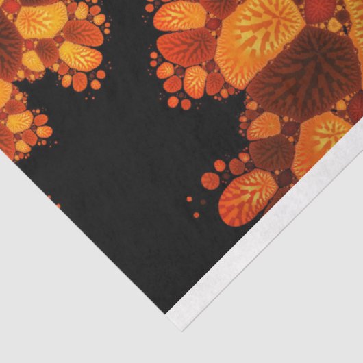 秋の抽象芸術林の木々の葉デコページ 薄葉紙 (詳細)