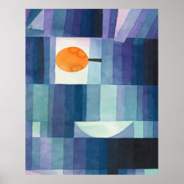 秋の抽象芸術水色ポール・クレーの前触れ ポスター