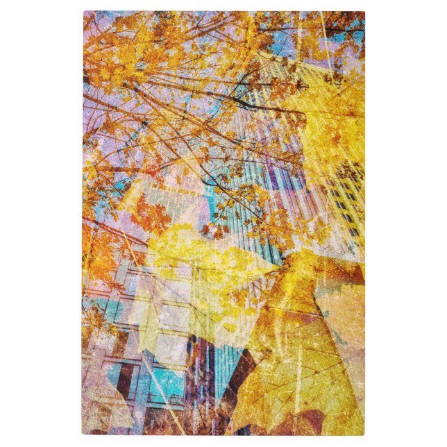 秋の抽象芸術 メタルプリント (正面)