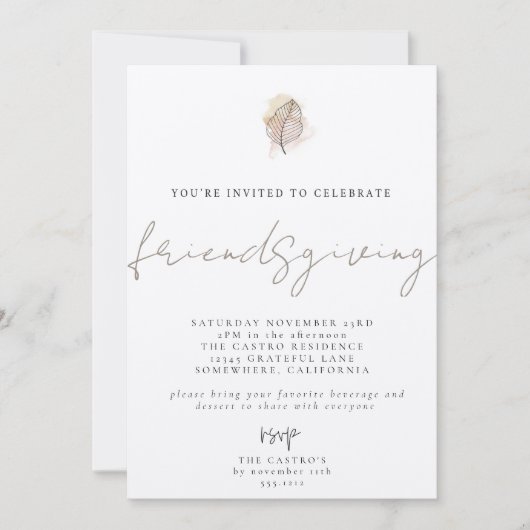 秋の招待 招待状 (正面)