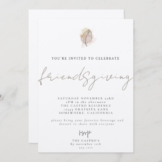 秋の招待 招待状 (正面/裏面)