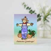 秋の挨拶かかし葉書 ポストカード (スタンド正面)