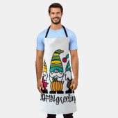 秋の挨拶格言 エプロン (着用した状態)