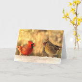 秋の挨拶状の（鳥）ショウジョウコウカンチョウ カード (黄色い花)