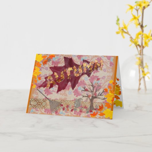 秋の挨拶! カード (黄色い花)