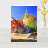 秋の教会の挨拶空白のカード カード (黄色い花)