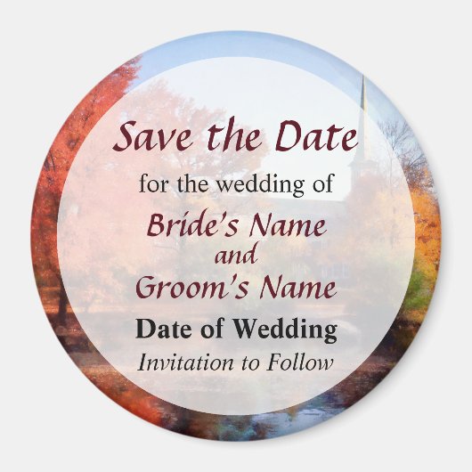 秋の教会 マグネット (正面)