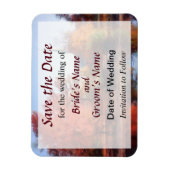 秋の教会 Save the Date マグネット (縦)