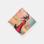 秋の散歩ハロウィンウィッチファンタジーアート スタンダードカクテルナプキン (角)