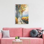 秋の散歩印象派の経路 キャンバスプリント (インサイチュ (リビング))