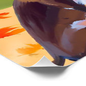 秋の散歩:リージェンシー時代の犬とアフロの女性 ポスター (コーナー)