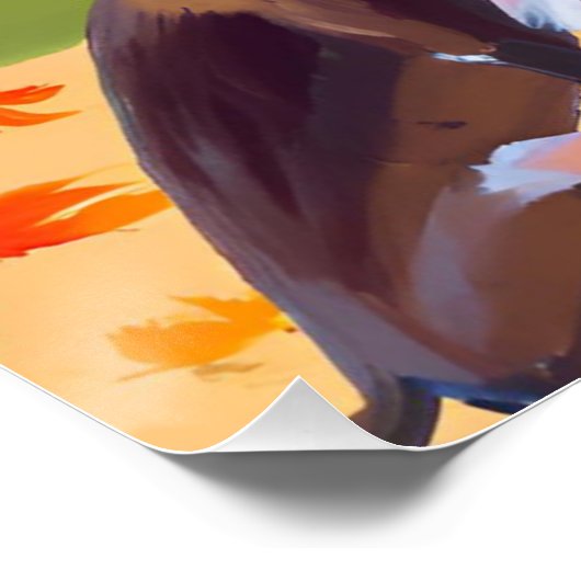 秋の散歩:リージェンシー時代の犬とアフロの女性 ポスター (コーナー)