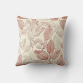 秋の散策:赤離れみを帯びたクリームアート クッション (裏面)