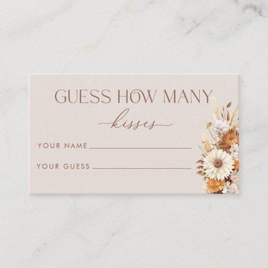 秋の数を推測キスブライダルゲーム エンクロージャーカード (正面)