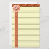 秋の文房具の網掛け/オプションの線 便箋 (正面/裏面)
