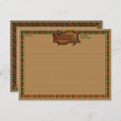 秋の料理カード 招待状 (正面/裏面)