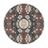 秋の新緑の花がカスタマイズ可能なラウンド カッティングボード (正面)