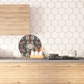 秋の新緑の花がカスタマイズ可能なラウンド カッティングボード