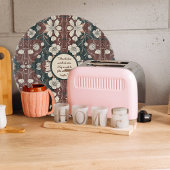 秋の新緑の花がカスタマイズ可能なラウンド カッティングボード