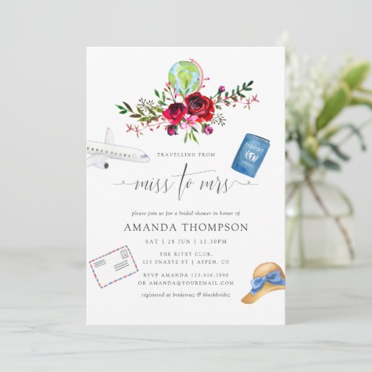 秋の旅行恋しく思からミセスブライダルシャワー 招待状 (スタンド正面)