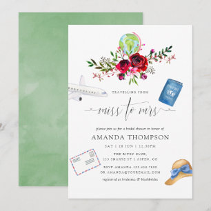秋の旅行恋しく思からミセスブライダルシャワー 招待状