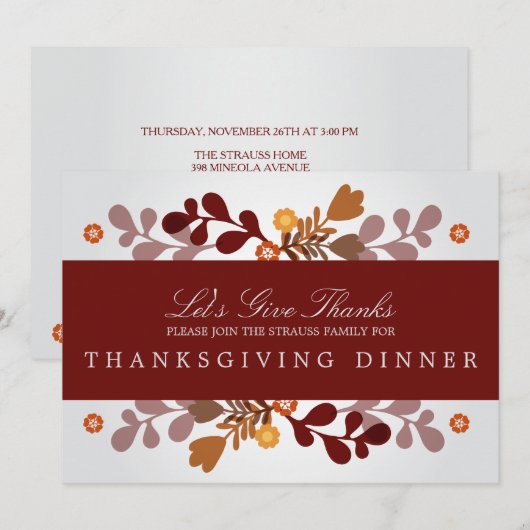 秋の旗の招待状 招待状 (正面/裏面)