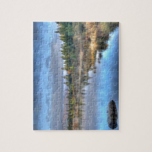 秋の日の出アットモーズヘッドレイクメイン ジグソーパズル (縦)