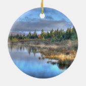 秋の日の出アットモーズヘッドレイクメイン セラミックオーナメント (裏面)