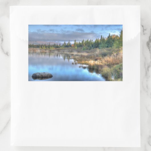 秋の日の出アットモーズヘッドレイクメイン 長方形シール (バッグ)