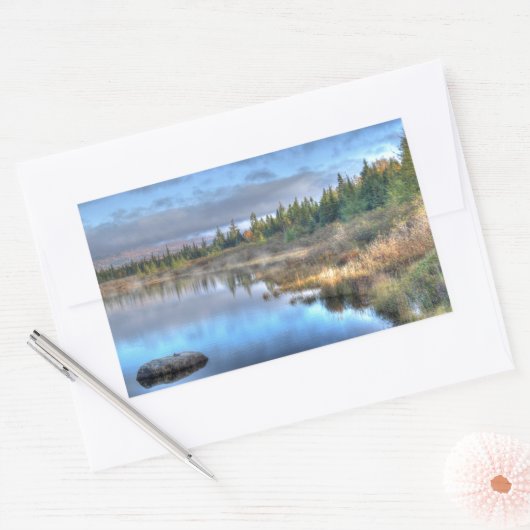 秋の日の出アットモーズヘッドレイクメイン 長方形シール (封筒)