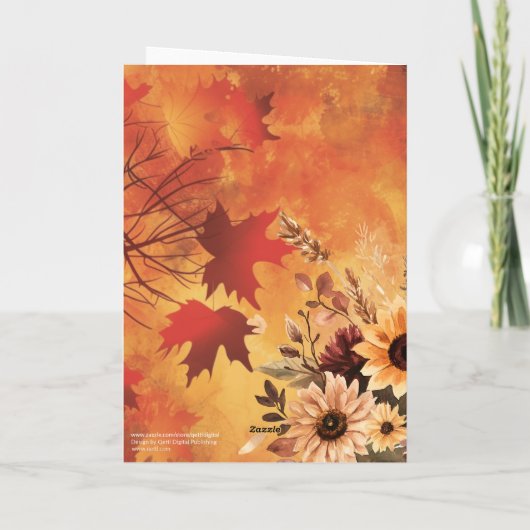 秋の日の啓示11:17幸せな感謝祭 カード (裏面)