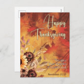 秋の日の啓示11:17幸せな感謝祭 シーズンポストカード (正面/裏面)