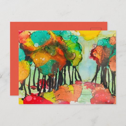 秋の日の招待状秋の愛の結婚式の招待 インビテーションポストカード (正面/裏面)