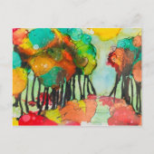 秋の日の招待状秋の愛の結婚式の招待 インビテーションポストカード (正面)