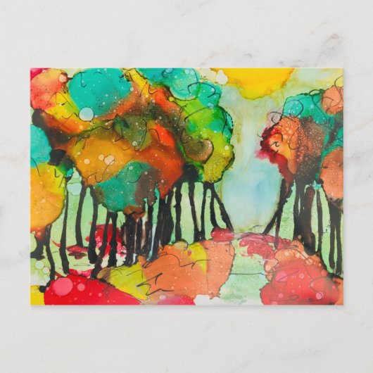 秋の日の招待状秋の愛の結婚式の招待 インビテーションポストカード (正面)