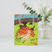 秋の日ラブラドール ポストカード (スタンド正面)