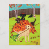 秋の日ラブラドール ポストカード (正面)