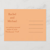 秋の日付を保結婚存 案内ポストカード (裏面)