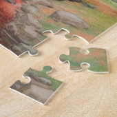 秋の日本のモダン庭の水彩 ジグソーパズル (側面)