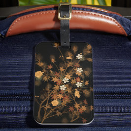 秋の日本の花とヴィンテージアート ラゲッジタグ