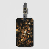 秋の日本の花とヴィンテージアート ラゲッジタグ (正面縦)