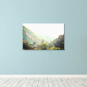 秋の日村マウンテンフォト独身の キャンバスプリント (インサイチュ (ウッドフロア))