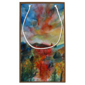 秋の日水彩画風景画抱き枕 スモールペーパーバッグ (裏面)