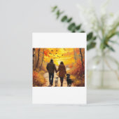 秋の日没ウォーク ポストカード (スタンド正面)