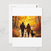 秋の日没ウォーク ポストカード (正面/裏面)