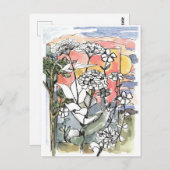 秋の日没サマーガーデンデザート ポストカード (正面/裏面)