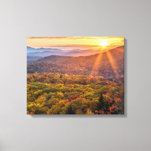 秋の日没ビーコンハイツ キャンバスプリント (正面)