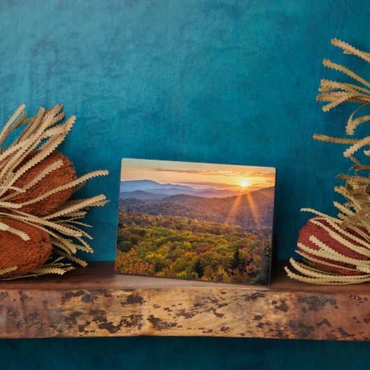 秋の日没ビーコンハイツ フォトプラーク (側面)