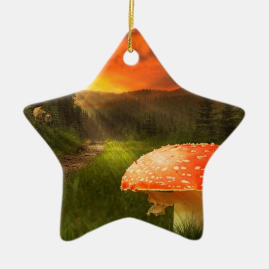 秋の日没。 セラミックオーナメント (正面)